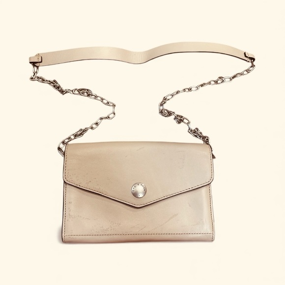 Rag & Bone Atlas Convertible Crossbody Leather Light Khaki Orange Interior - Picture 2 of 13